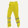 Pantalón de alta visibilidad, de material combinado, color amarillo.