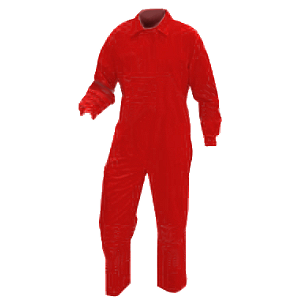 Mono de alta visibilidad, de material fluorescente, color rojo. Mono de alta visibilidad, de material fluorescente, color rojo.