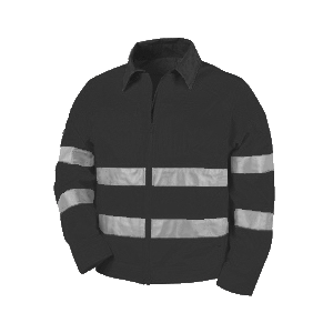 Chaqueta de alta visibilidad, de material reflectante.