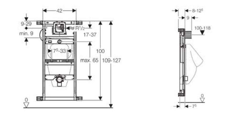 De altura ajustable entre 1090 y 1270 mm